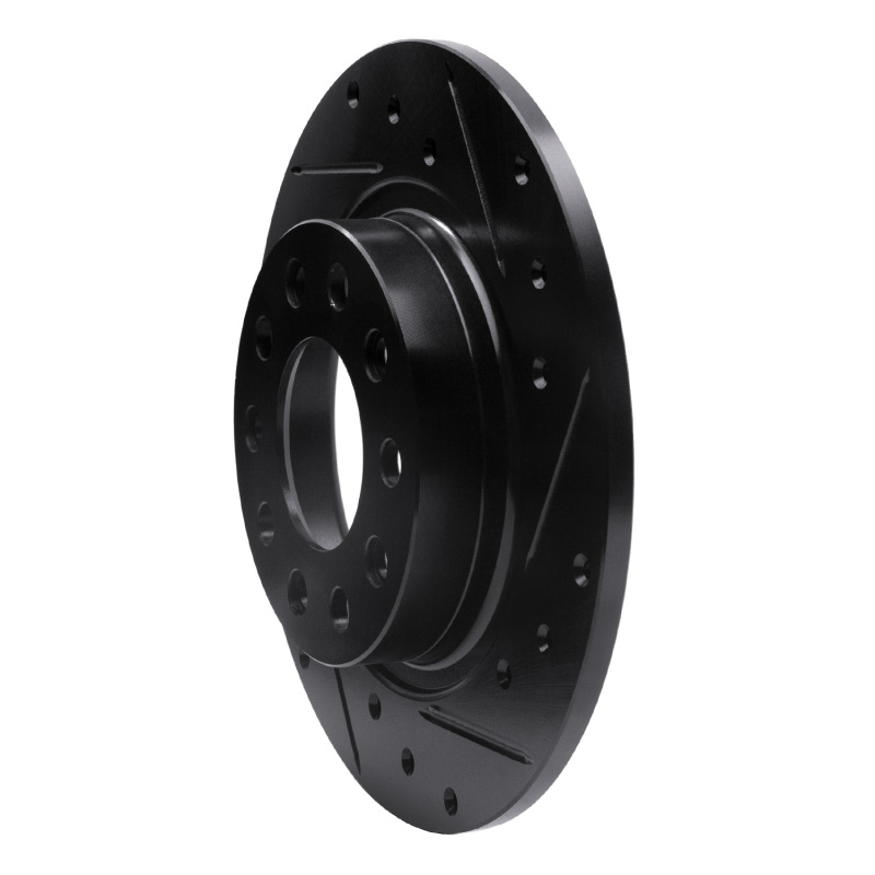 Dodge Dart Brake Rotor (1) - Rear Right - R1 Concepts - Drilled & Slotted - Black - `13-`16